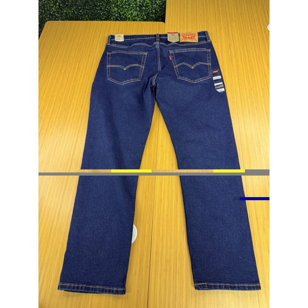 LEVIS 502 TAPER STRETCH DARK WASH JEANS 36 X 30 NWT VERY NICE! - Picture 3 of 6